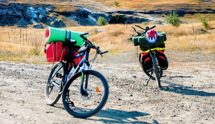 Two parked bicycles in Moldova